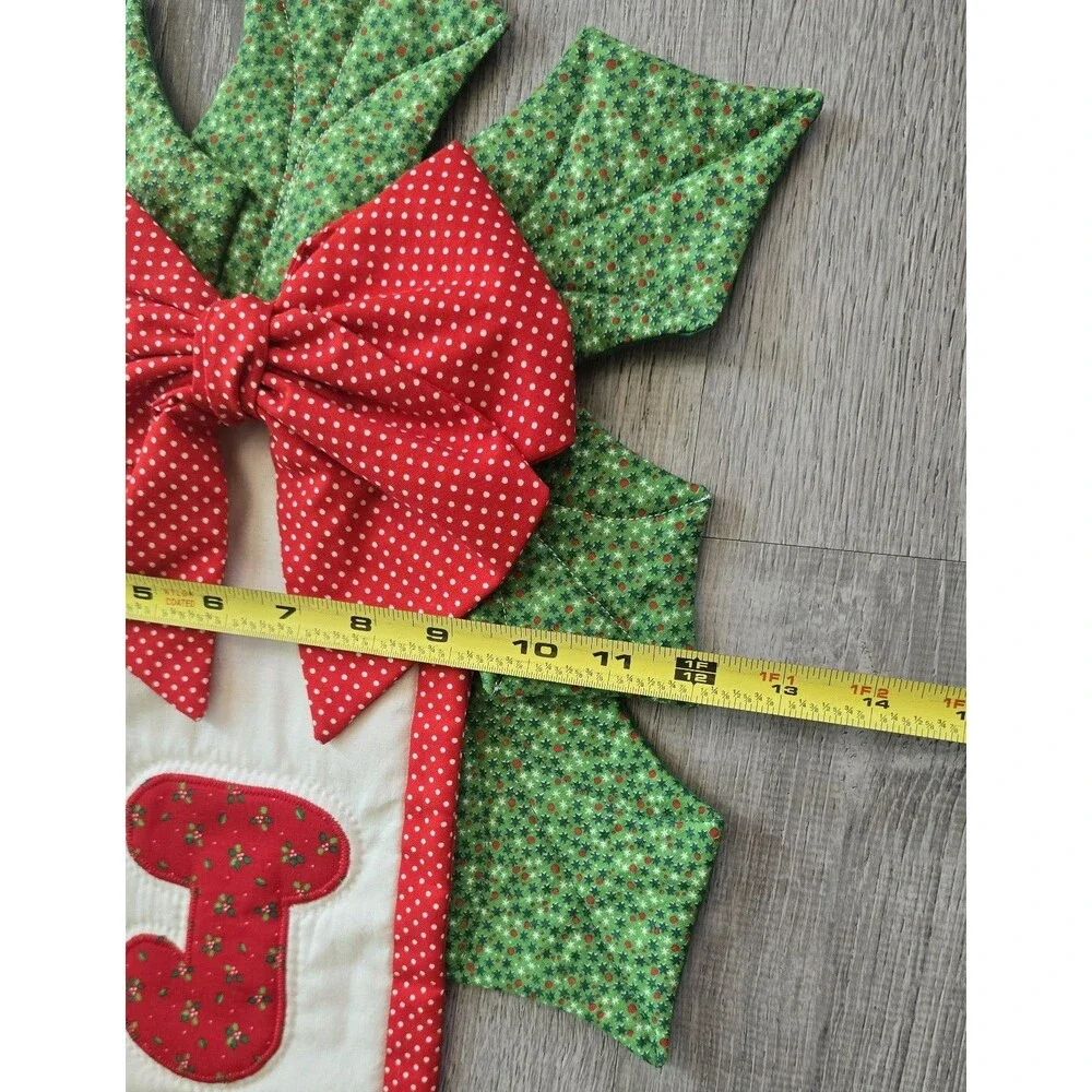 JOY Quilted Country Christmas Door / Wall Hanging Farmhouse Cottage Holiday